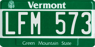 VT license plate LFM573