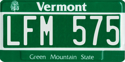 VT license plate LFM575
