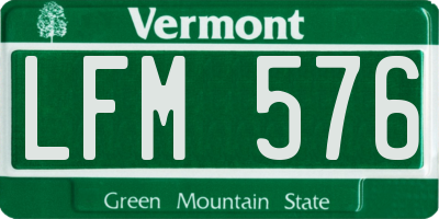 VT license plate LFM576