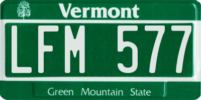 VT license plate LFM577