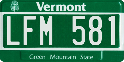 VT license plate LFM581
