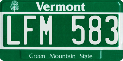 VT license plate LFM583