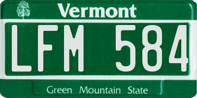 VT license plate LFM584