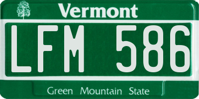 VT license plate LFM586