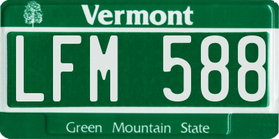 VT license plate LFM588
