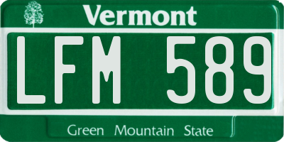 VT license plate LFM589