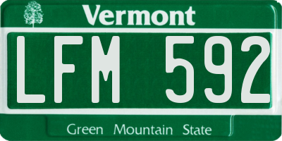 VT license plate LFM592