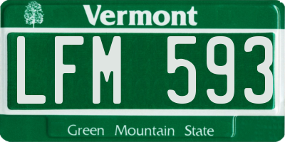VT license plate LFM593