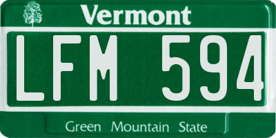 VT license plate LFM594