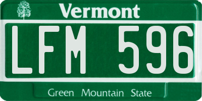 VT license plate LFM596