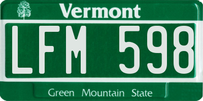 VT license plate LFM598