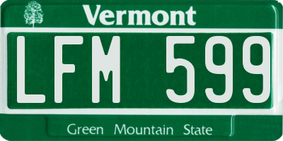 VT license plate LFM599