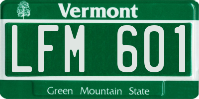 VT license plate LFM601