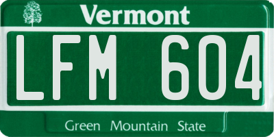 VT license plate LFM604
