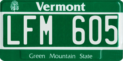 VT license plate LFM605