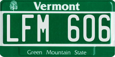 VT license plate LFM606