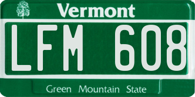 VT license plate LFM608