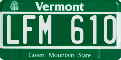 VT license plate LFM610