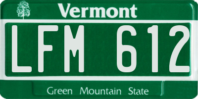 VT license plate LFM612