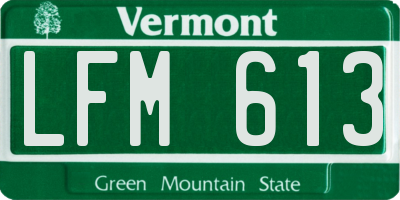 VT license plate LFM613