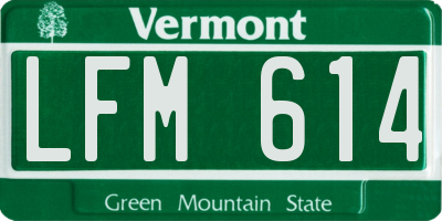 VT license plate LFM614