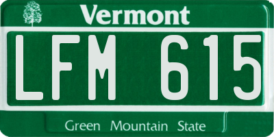 VT license plate LFM615