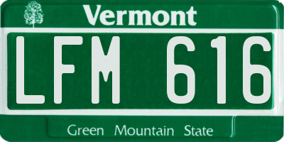 VT license plate LFM616
