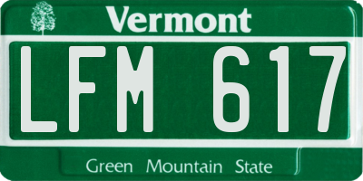 VT license plate LFM617