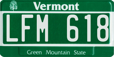 VT license plate LFM618