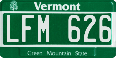 VT license plate LFM626