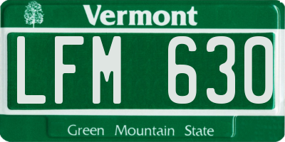 VT license plate LFM630