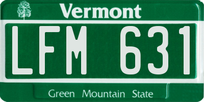 VT license plate LFM631