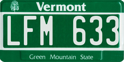 VT license plate LFM633