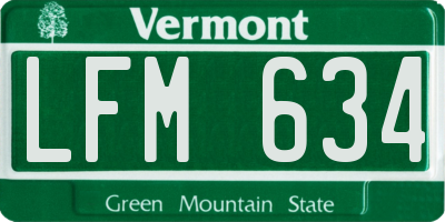 VT license plate LFM634