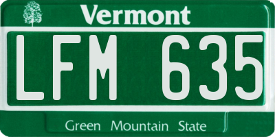 VT license plate LFM635