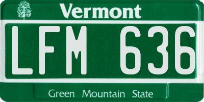 VT license plate LFM636