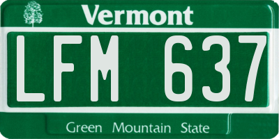 VT license plate LFM637