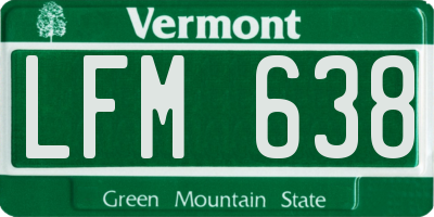 VT license plate LFM638