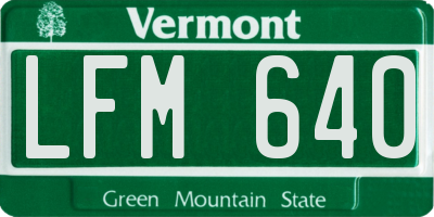 VT license plate LFM640