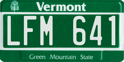 VT license plate LFM641