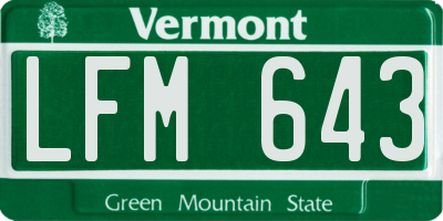 VT license plate LFM643