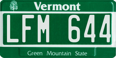 VT license plate LFM644