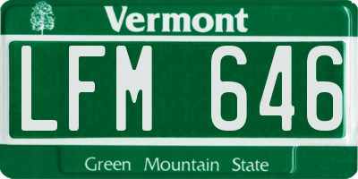 VT license plate LFM646