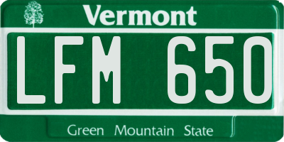 VT license plate LFM650