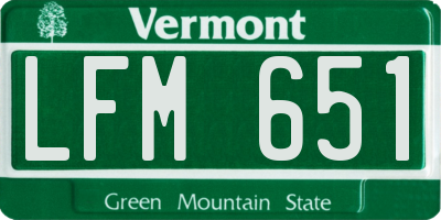 VT license plate LFM651