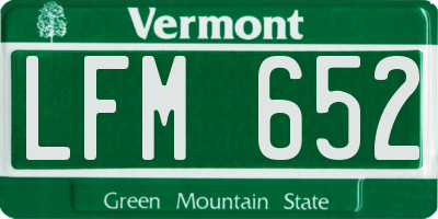 VT license plate LFM652