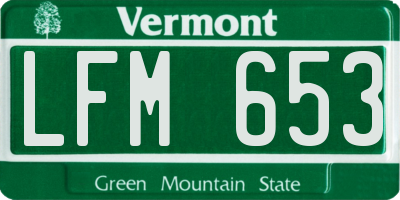 VT license plate LFM653