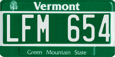 VT license plate LFM654