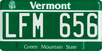 VT license plate LFM656