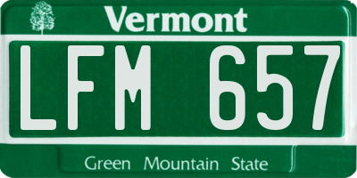 VT license plate LFM657